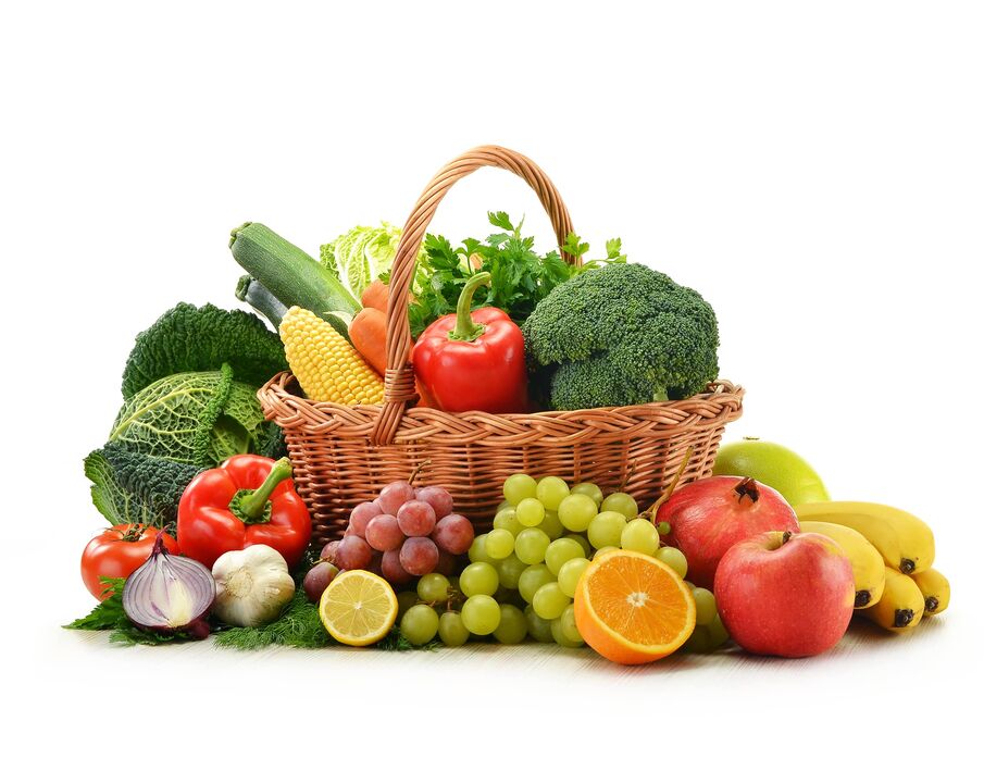 fructe și legume proaspete aflate la dietă